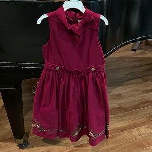 Janie and Jack Burgundy Girls Size 6 Dress